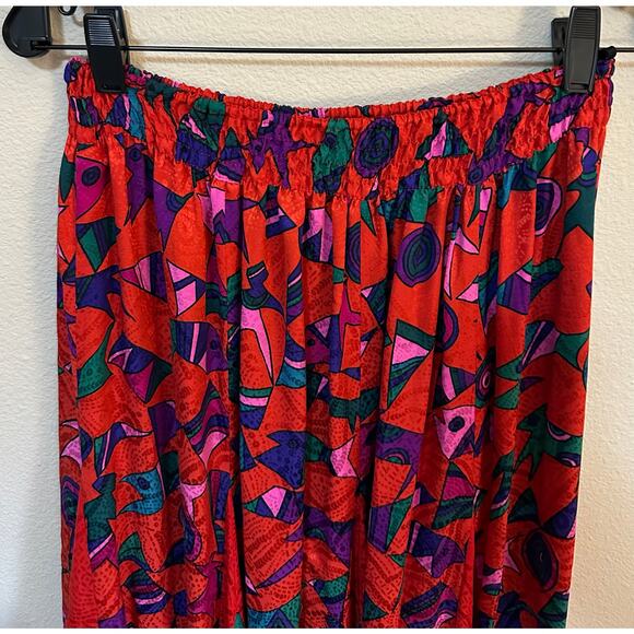 Diane Fres Original 100% Silk Midi Skirt Abstract Fish Print Size Small? Vintage - Picture 4 of 6